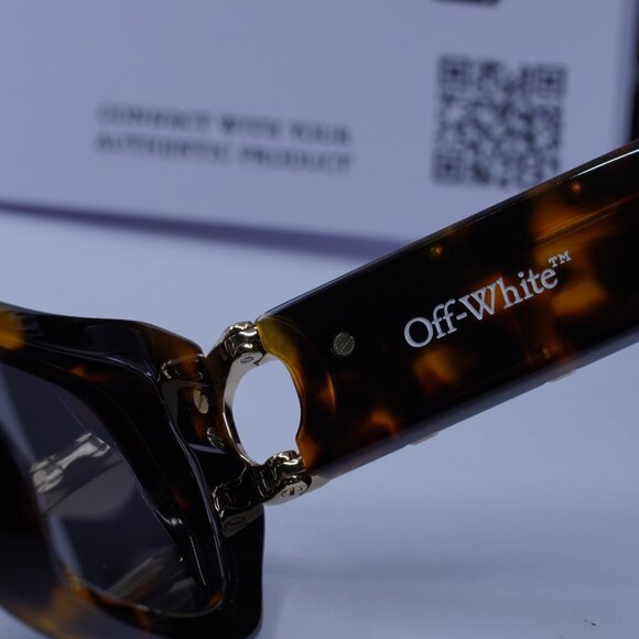 Off-White OERI124 FILLMORE 6007 Rectangle Sunglasses – Havana/Grey - Picture 8 of 10